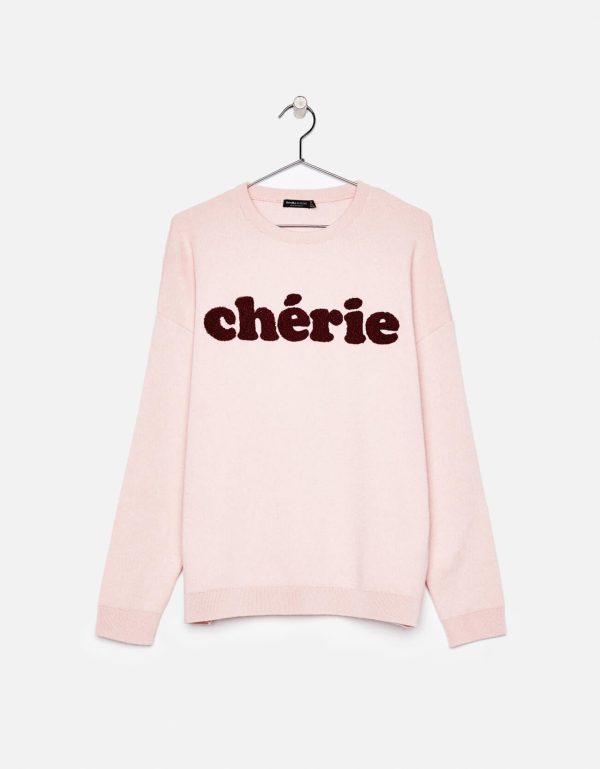 Oversized sweater with slogan