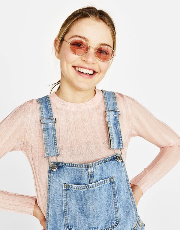 Short denim dungarees