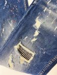 Jeans OiO Strong Blue With Paint & Stones Model 9084